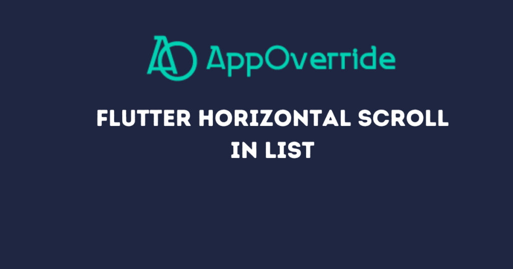 Flutter horizontal scroll in list
