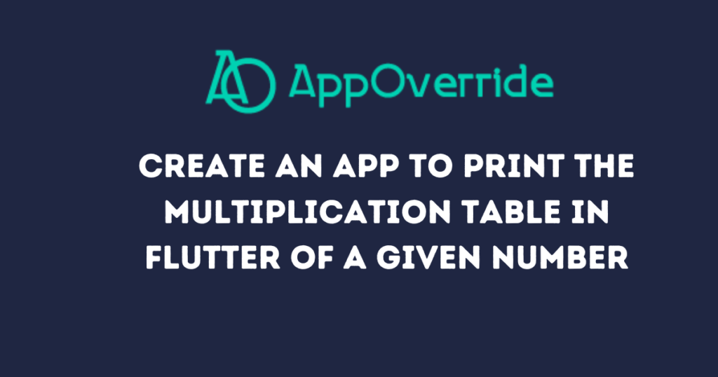 multiplication table in Flutter